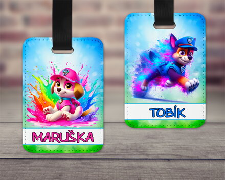 Visačka na zavazadlo Duhový pejsci