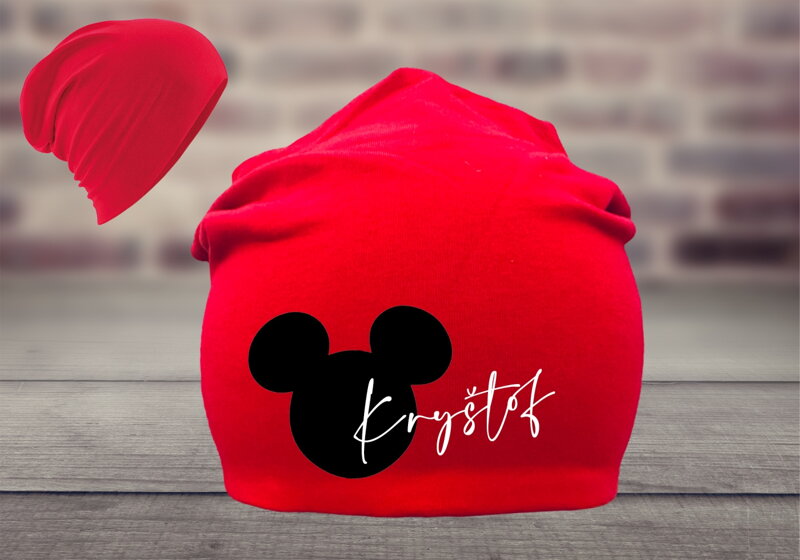 Bavlněná čepice Mickey se jménem