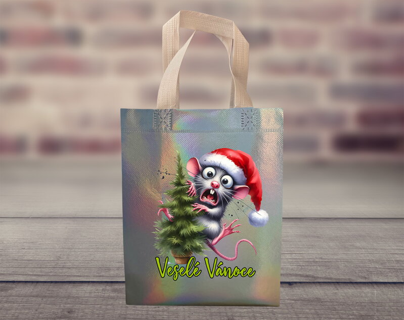 Dárková taška Vánoční Myš Dárková taška Vánoční Myš
