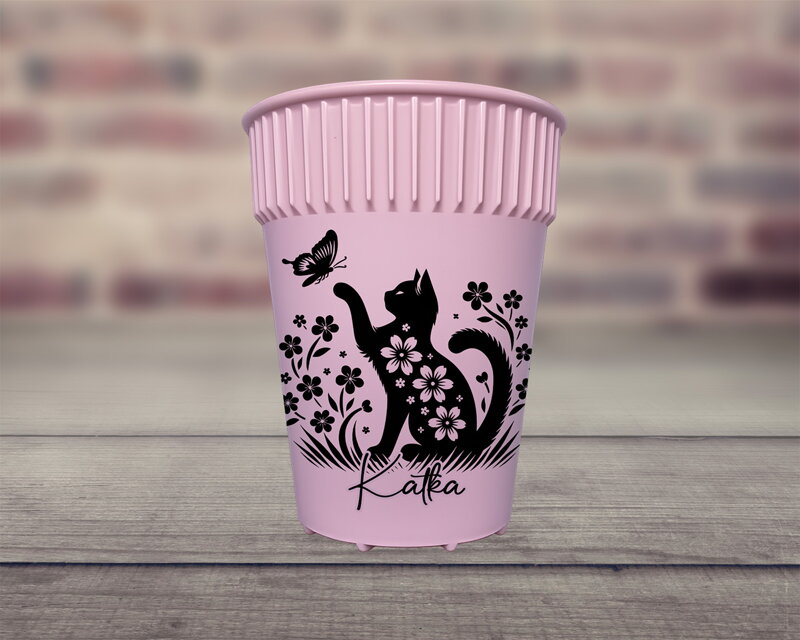 HOT CUP kelímek Kočky black