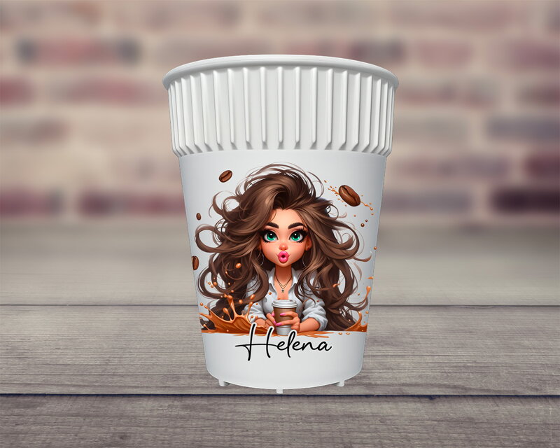 HOT CUP kelímek Žena s kávou