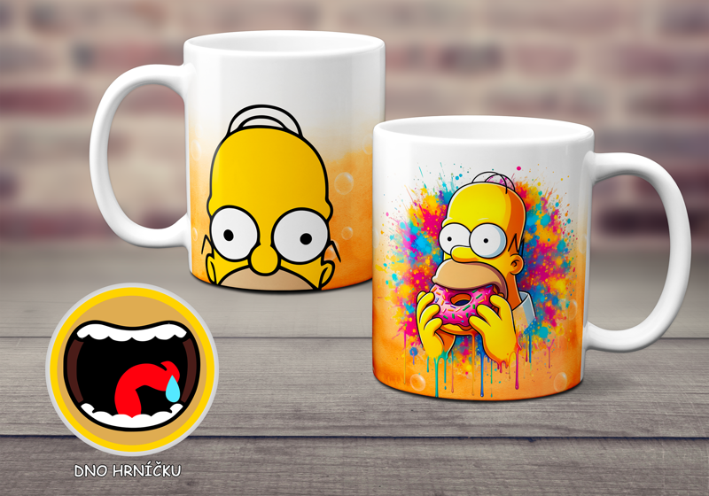 Keramický hrnek s obličejem Homer