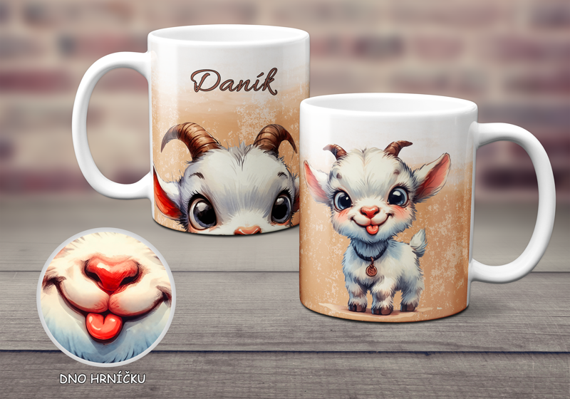 Keramický hrnek s obličejem Kozlík