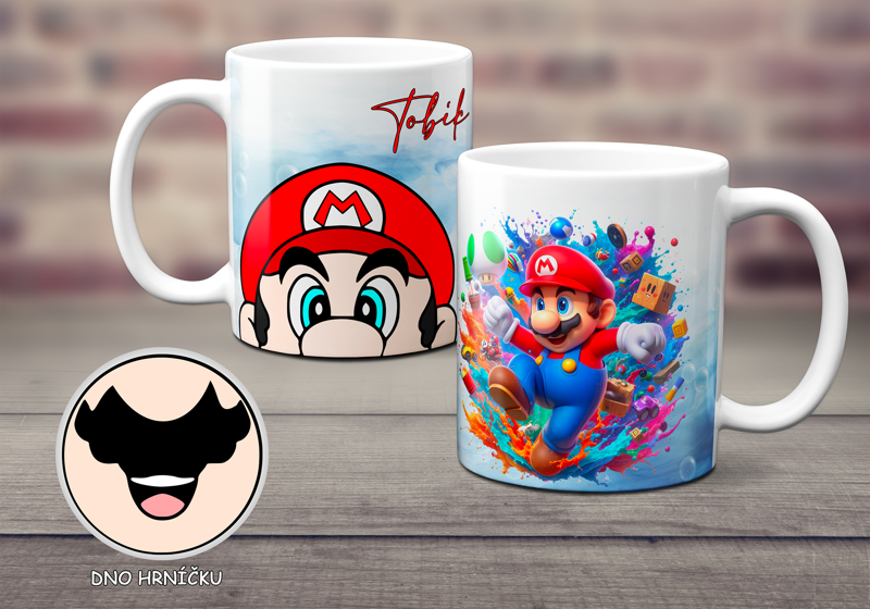 Keramický hrnek s obličejem Mário