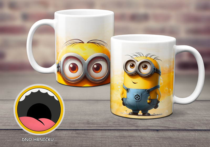 Keramický hrnek s obličejem Žlutý mimoň