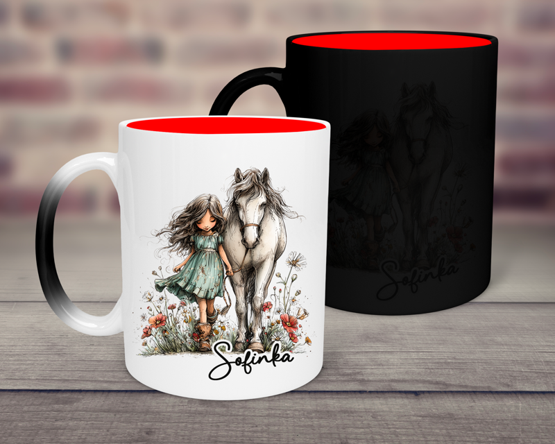 Magický hrnek Dívka s koněm