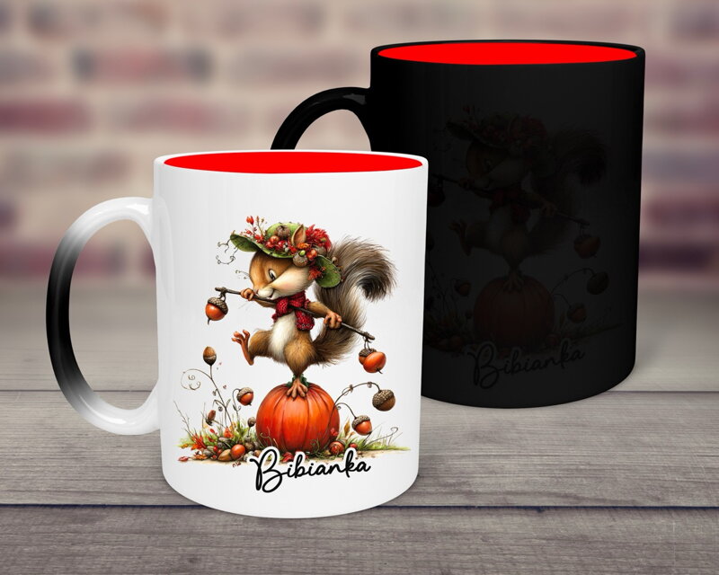 Magický hrnek Podzimní kreslená zvířátka