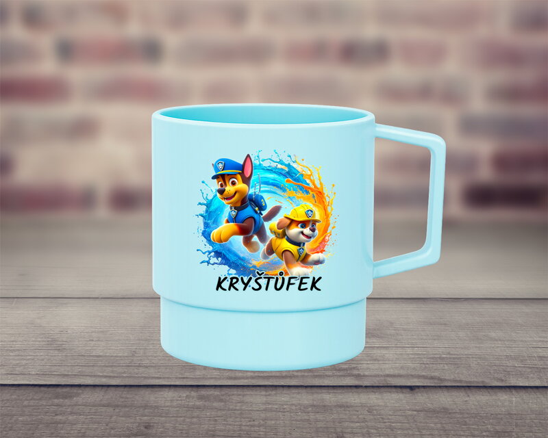 Plastový hrnek barevný Duhový pejsci