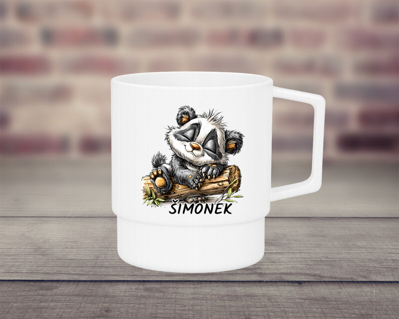 Plastový hrnek barevný Kreslená Panda