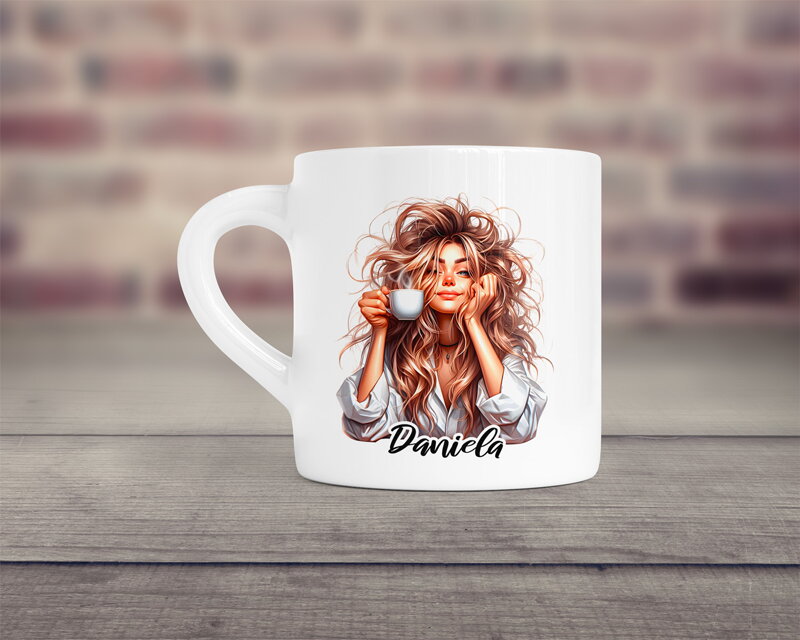 Malý keramický hrnek Girl coffee