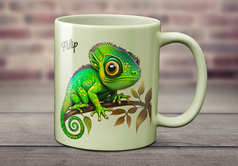 Pastelový keramický hrnek Chameleoni Pastelový keramický hrnek Chameleoni