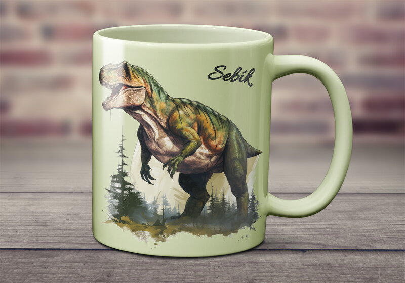 Pastelový keramický hrnek Dinosauři Pastelový keramický hrnek Dinosauři