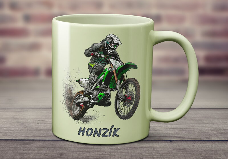 Pastelový keramický hrnek Motocros Pastelový keramický hrnek Motocros