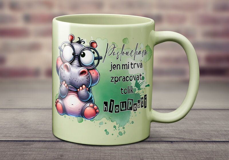 Pastelový keramický hrnek Poslouchám Pastelový keramický hrnek Poslouchám
