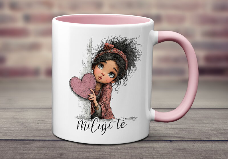 Keramický hrnek Girl pink LOVE