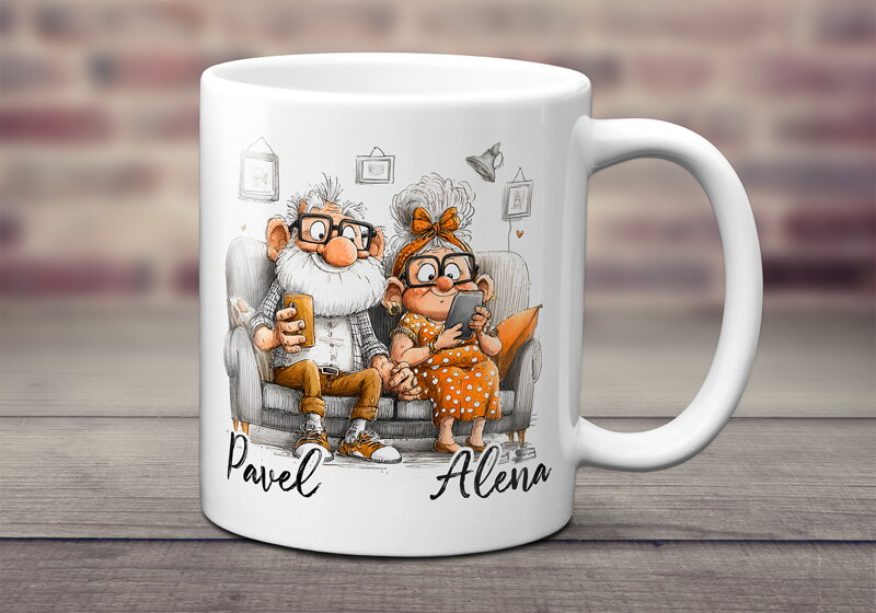 Keramický hrnek Senior pár