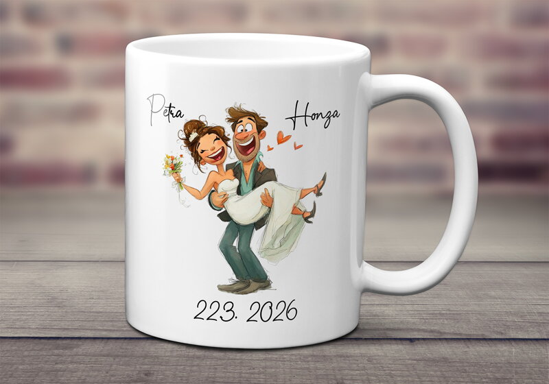 Keramický hrnek Svatební pár