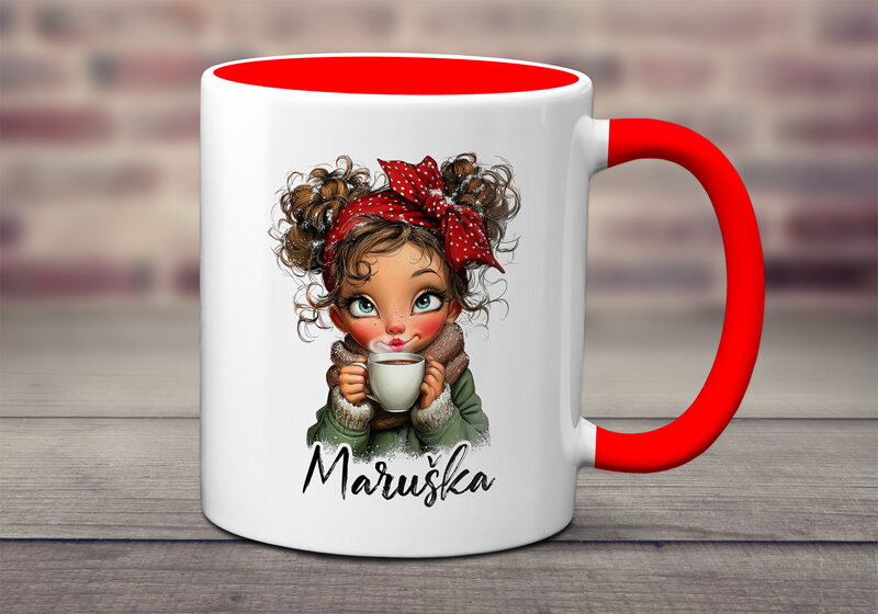 Keramický hrnek Vánoční žena