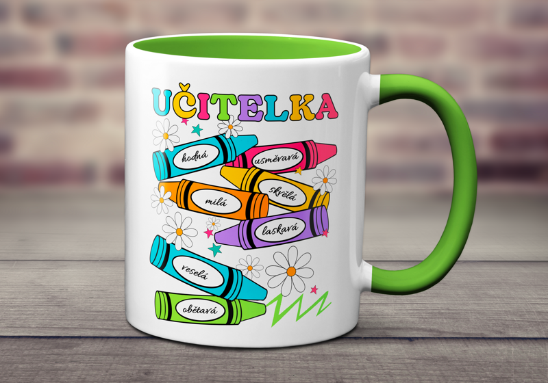 Keramický hrnek Učitelka pastelky Keramický hrnek Učitelka pastelky