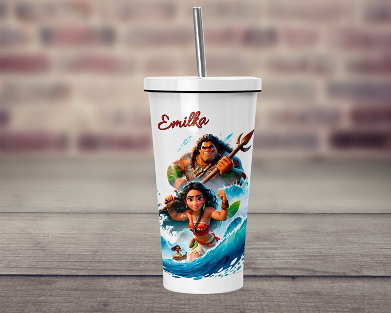 Termopohárek s brčkem Dívka moře