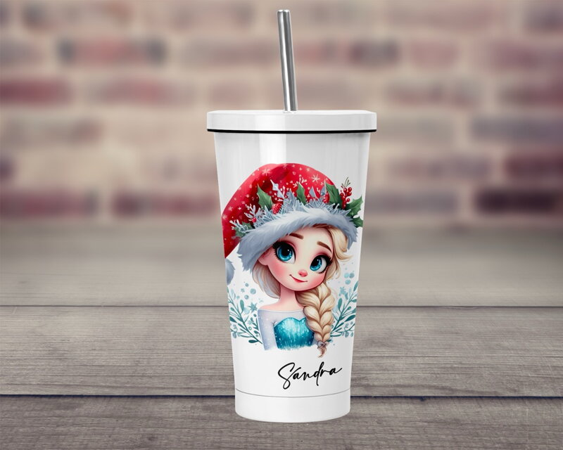 Termopohárek s brčkem Vánoční Zimní svět