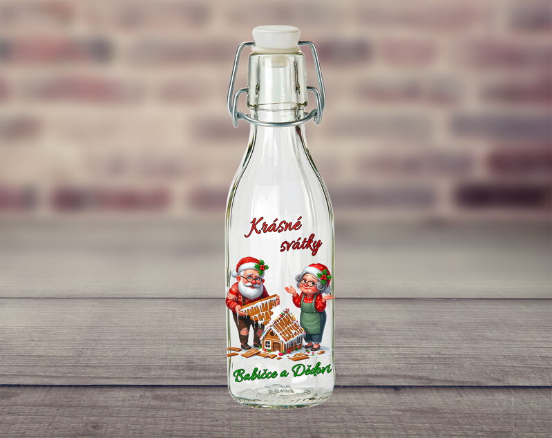 Skleněná lahev Vánoce senior Skleněná lahev Vánoce senior