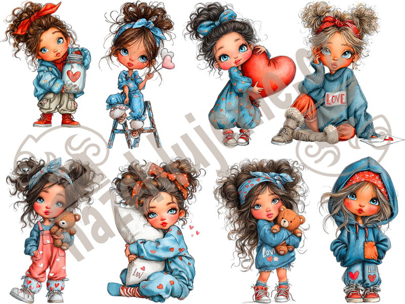 Nažehlovací arch Holčička BLUE