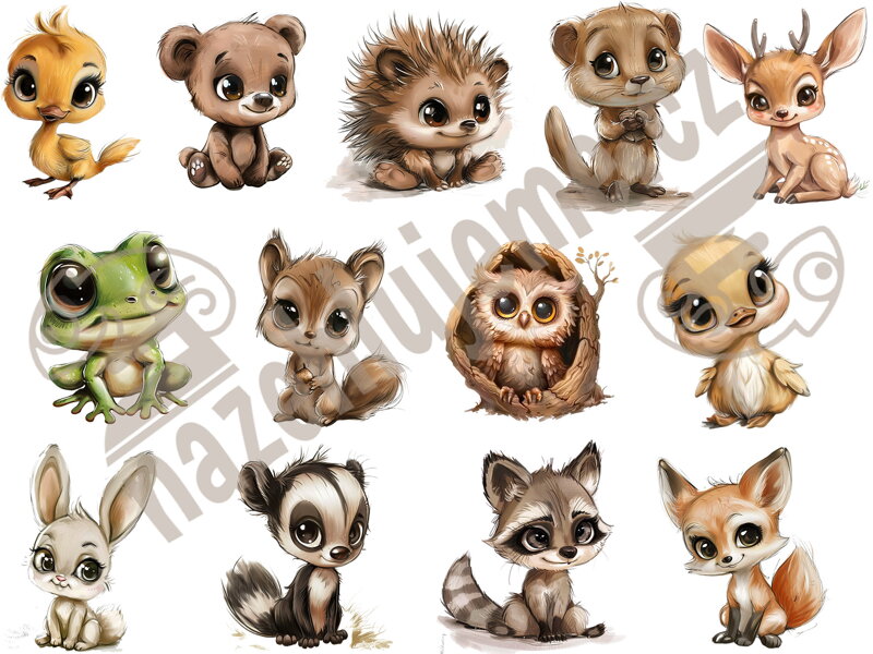 Nažehlovací arch Lesní zvířátka