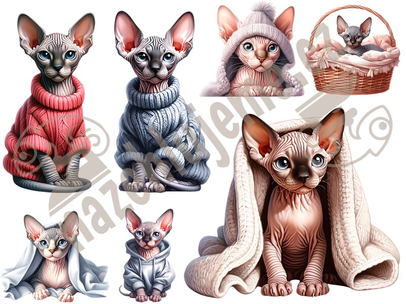 Nažehlovací arch Sphynx kočky