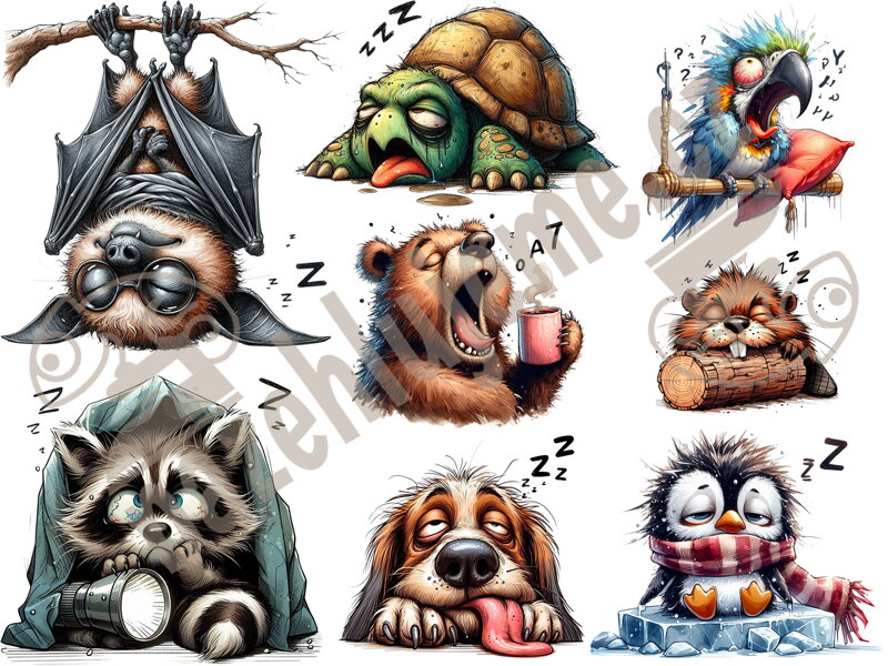 Nažehlovací arch Unavená zvířátka