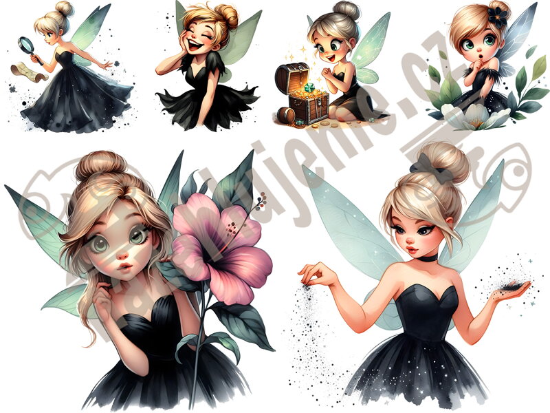 Nažehlovací arch Víla Black