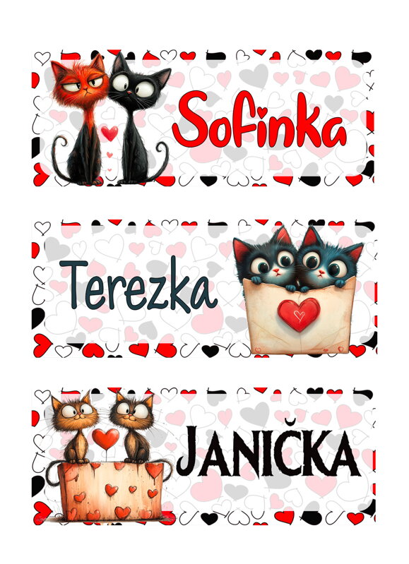 Nažehlovací jmenovka Cat LOVE