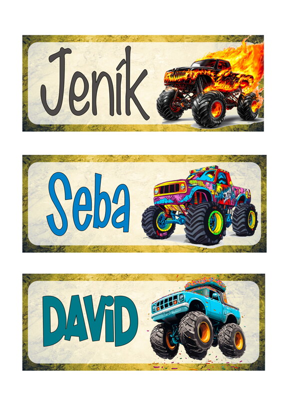 Nažehlovací jmenovka Monster Truck