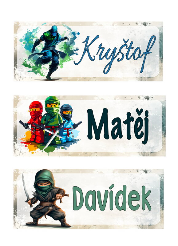 Nažehlovací jmenovka Ninja Nažehlovací jmenovka Ninja