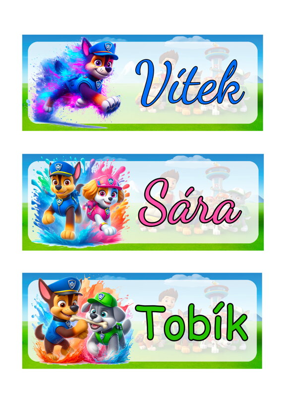 Nažehlovací jmenovka Duhový pejsci