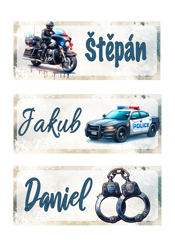 Nažehlovací jmenovka Policie