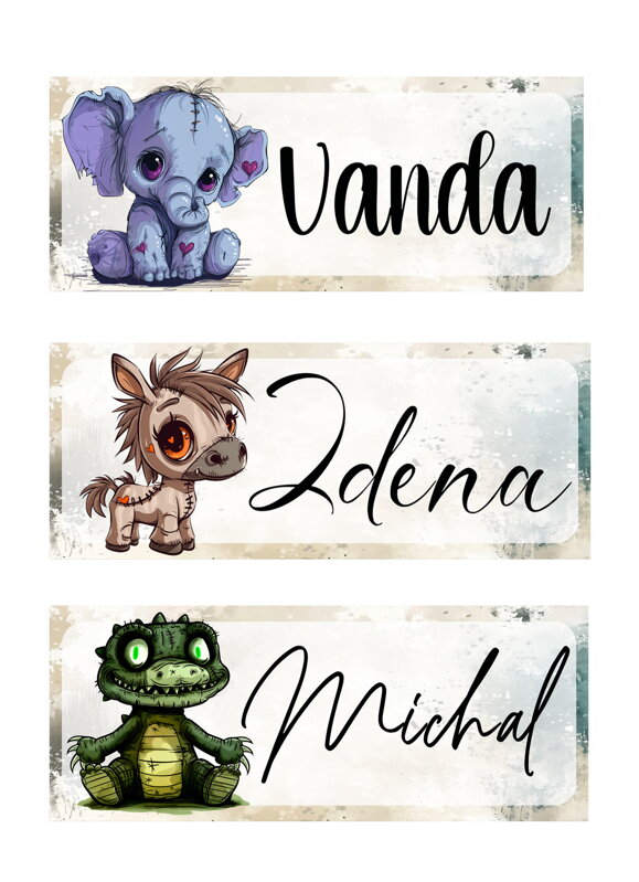 Nažehlovací jmenovka Zombie Animals Nažehlovací jmenovka Zombie Animals