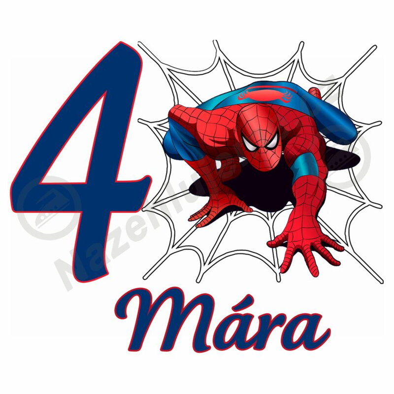 Narozeninová nažehlovačka Spidermann s pavučinou Narozeninová nažehlovačka Spidermann s pavučinou