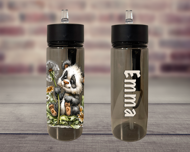 Plastová lahev s pítkem Kreslená Panda Plastová lahev s pítkem Kreslená Panda