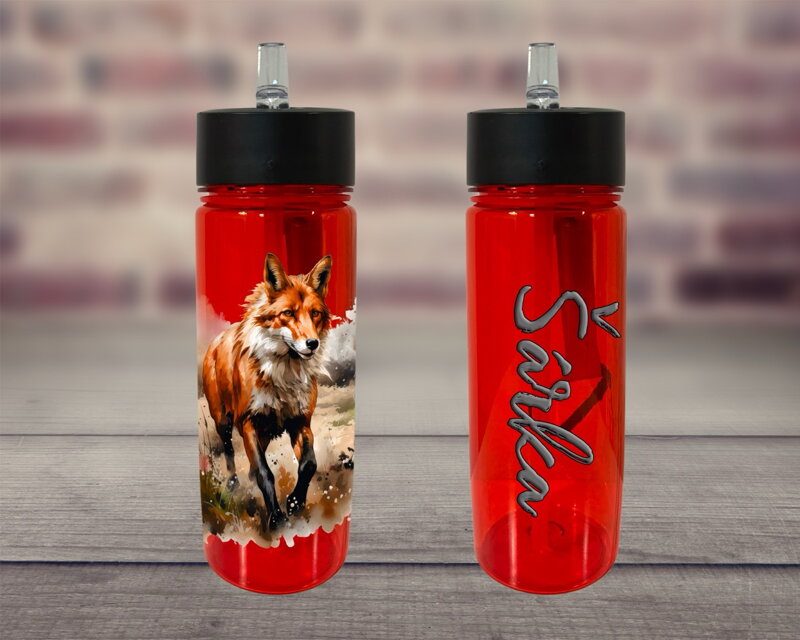Plastová lahev s pítkem Liška