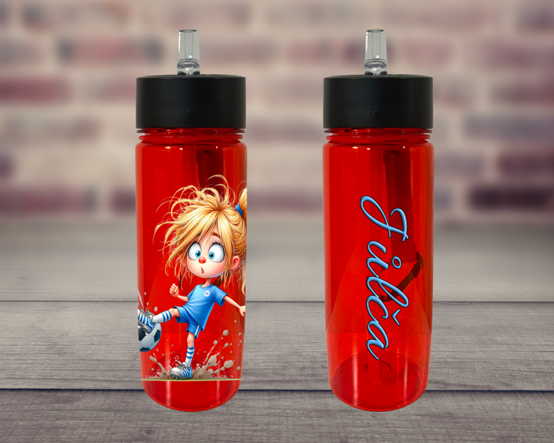 Plastová lahev s pítkem Malá fotbalistka