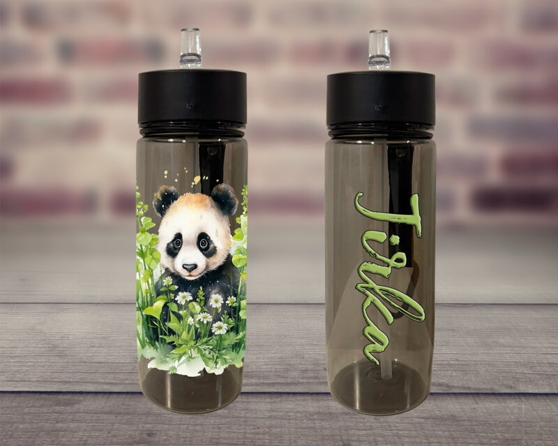 Plastová lahev s pítkem Panda