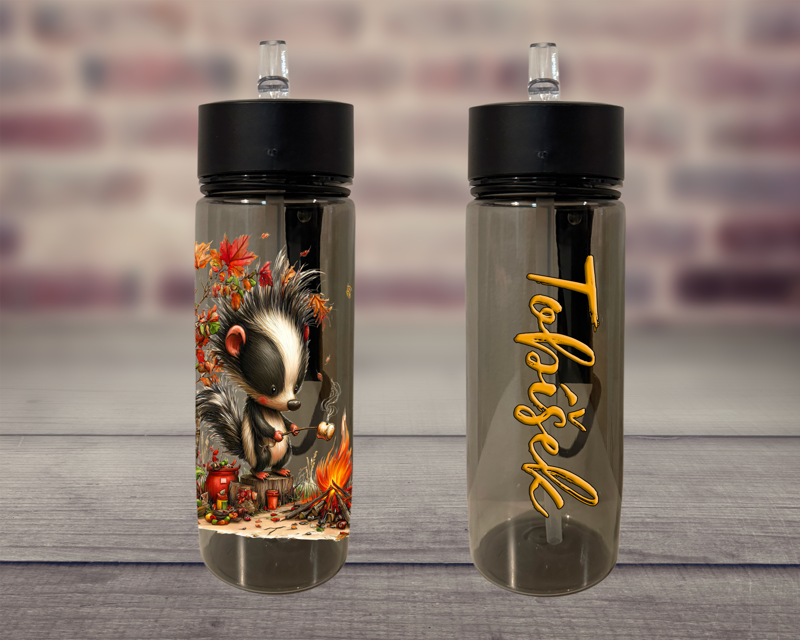 Plastová lahev s pítkem Podzimní kreslená zvířátka Plastová lahev s pítkem Podzimní kreslená zvířátka