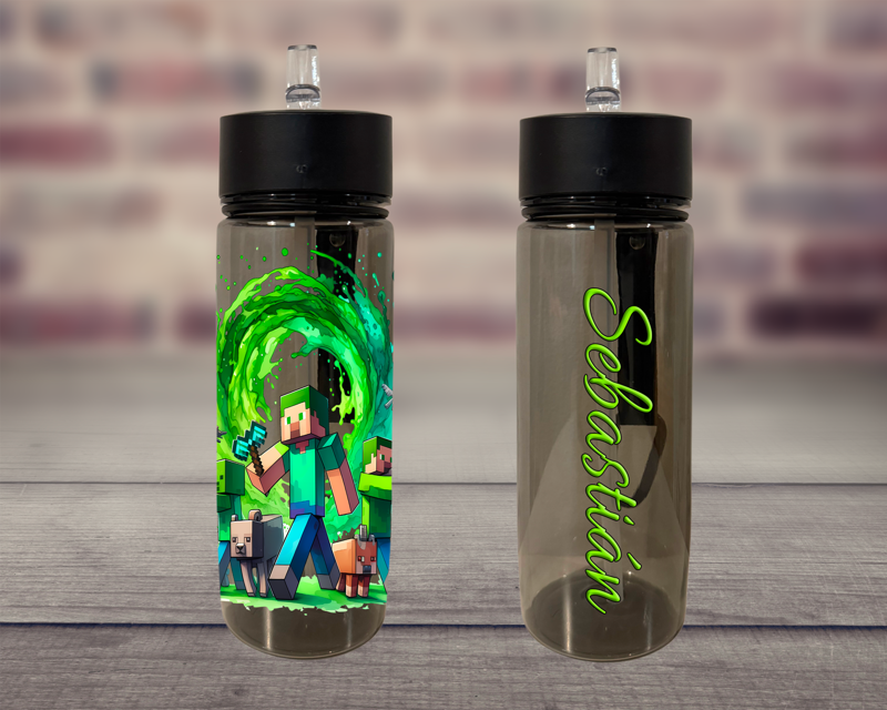 Plastová lahev s pítkem Svět kostek Plastová lahev s pítkem Svět kostek