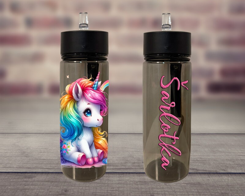 Plastová lahev s pítkem Unicorn
