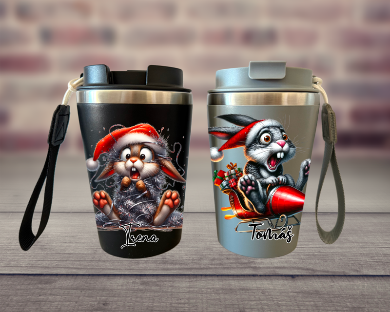 Pohárek na kávu Vánoční Zajíc