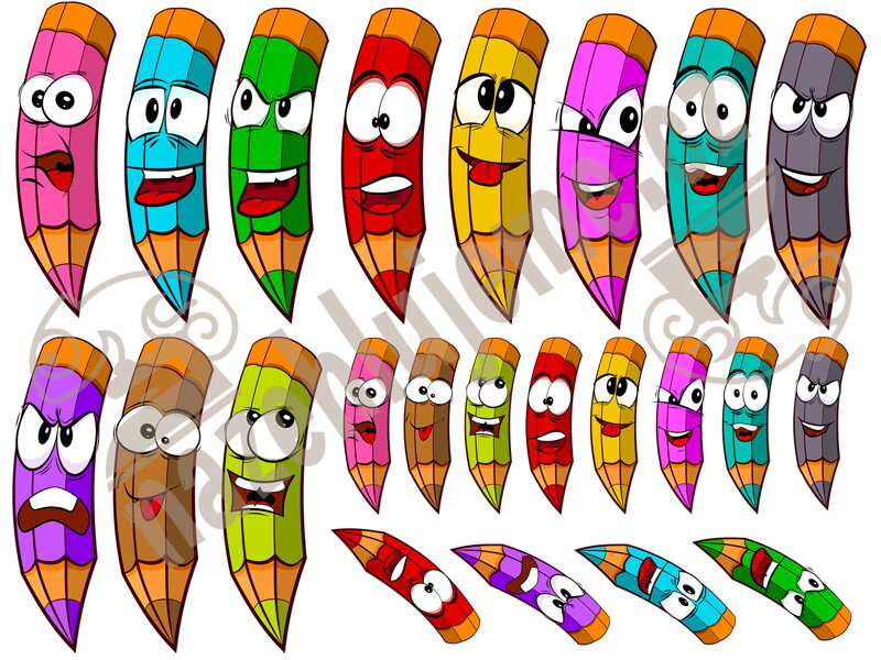 Samolepky Emoji tužky