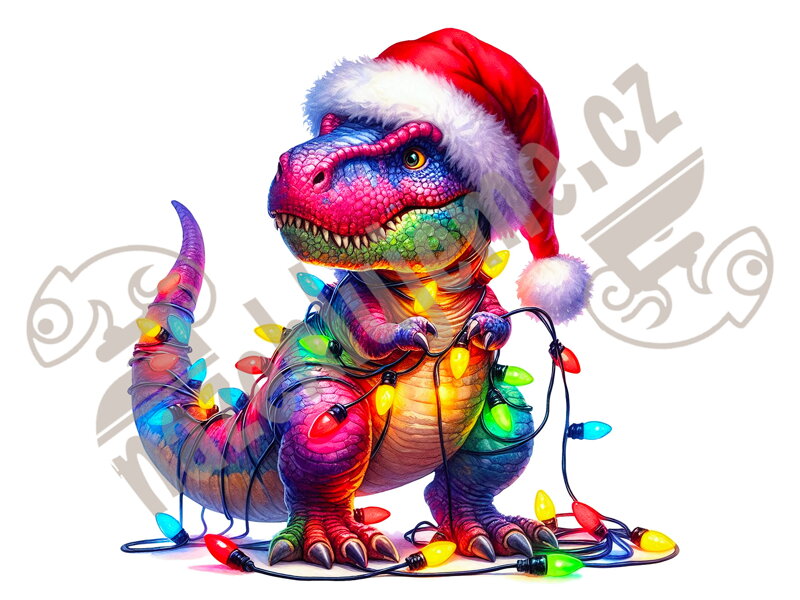 Samolepka Vánoční T-rex