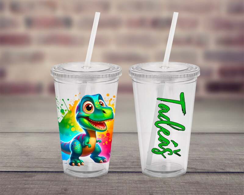 Plastový pohárek s brčkem Zvířátka multicolor
