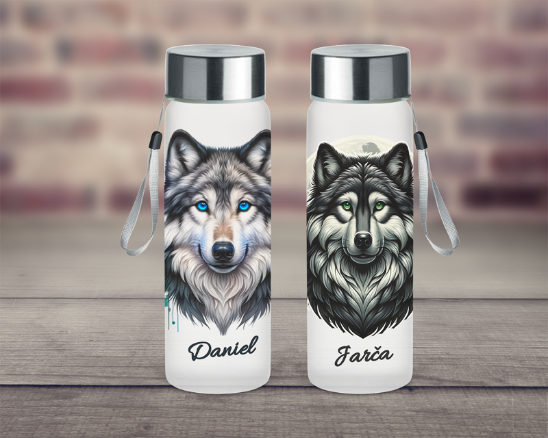 Skleněná lahev Vlci Skleněná lahev Vlci